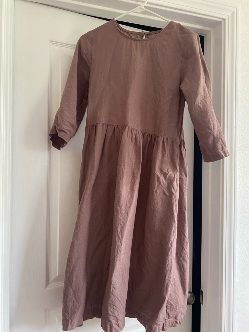 Basic Dusty Plum Linen Dress